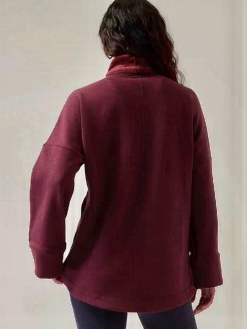 Athleta Cozy Karma Funnel Neck Sweatshirt in Spiced Cabernet - Picture 14 of 14